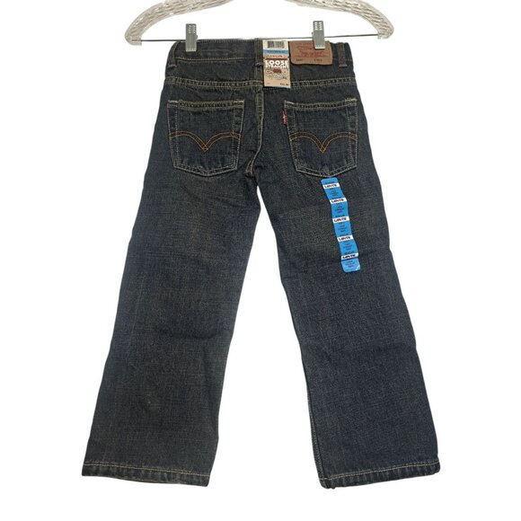 Levi's 569 Boys Jeans 5 Reg Adjustable Waist Loose Straight Fit Dark Wash - Picture 3 of 10